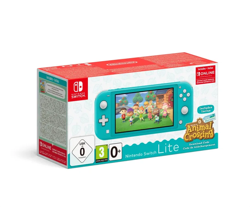 Herné konzoly Nintendo Switch Lite - Turquoise + Animal Crossing + 3M NSO