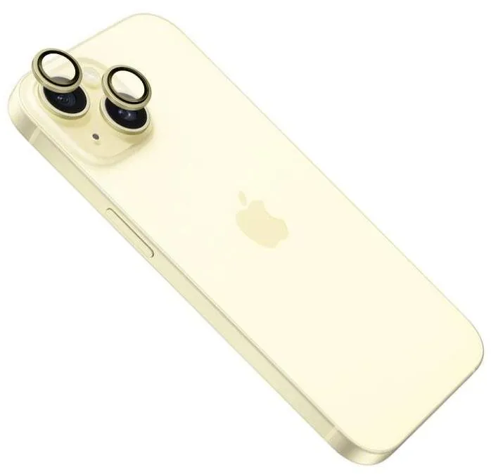 Ochranné sklo FIXED Camera Glass pre Apple iPhone 15/15 Plus žltá
