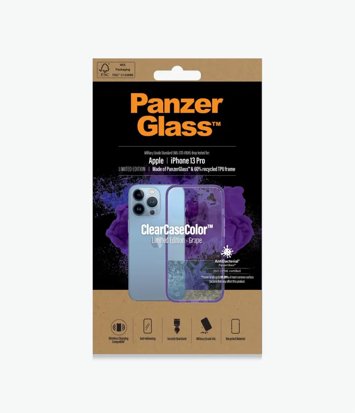 Kryt na mobil PanzerGlass ClearCaseColor Apple iPhone 13 Pro (fialový - Grape), pre Apple