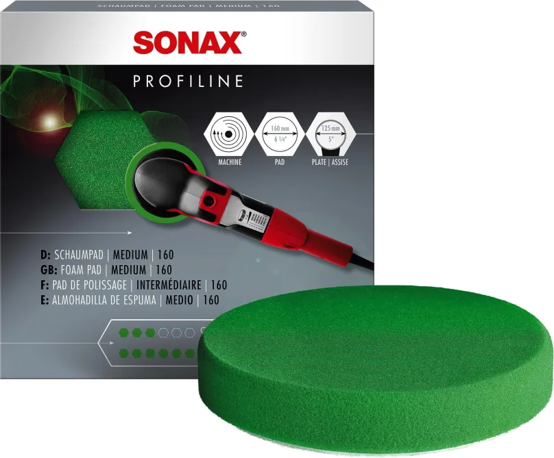 Brúsny kotúč Sonax Profiline Kotúč zelený stredne brúsny - 160 mm
