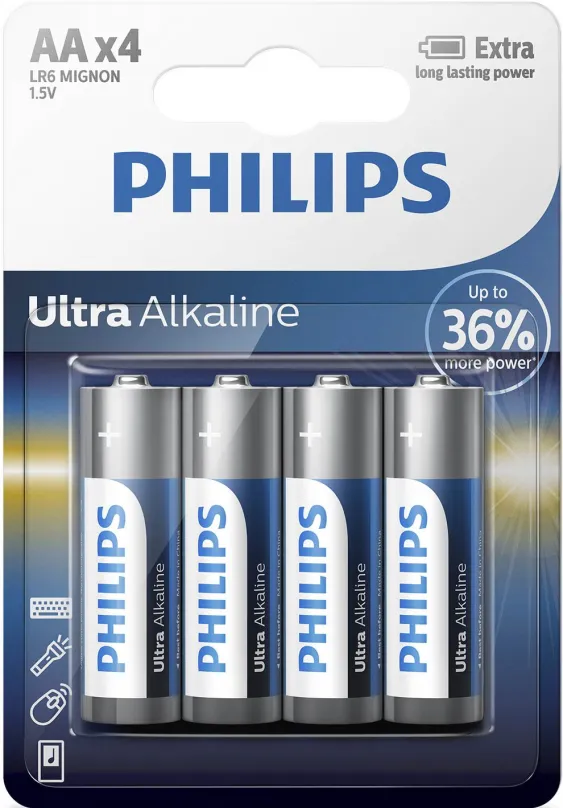 Jednorazová batéria Philips LR6E4B 4ks v balení