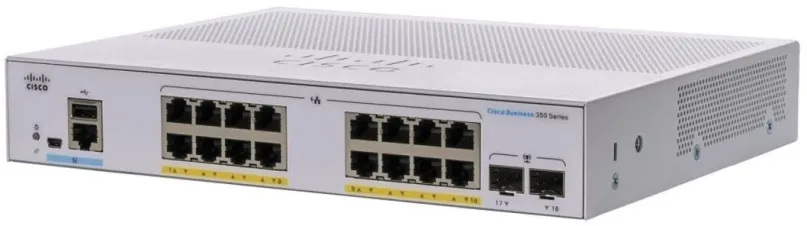 Switch CISCO CBS350 Managed 16-port GE, PoE, Ext PS, 2x1G SFP