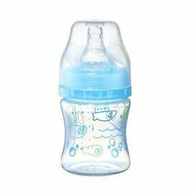 Dojčenská fľaša BabyOno antikoliková fľaša so širokým hrdlom, 120 ml - modrá