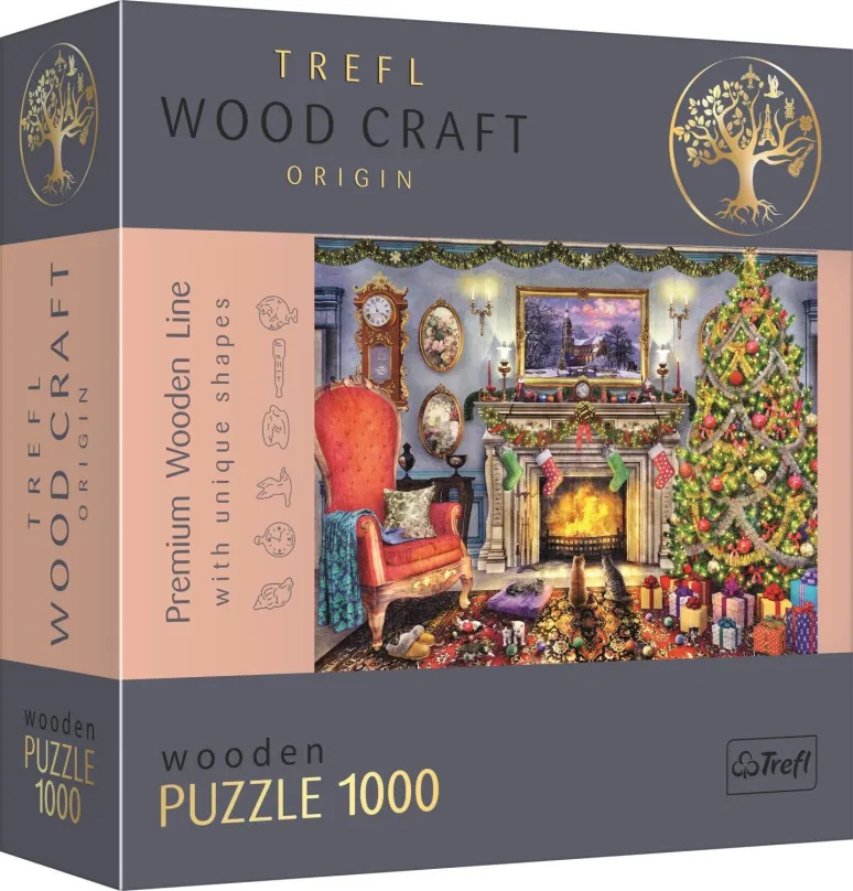 Drevené puzzle Trefl Wood Craft Origin puzzle Pri krbe 1000 dielikov
