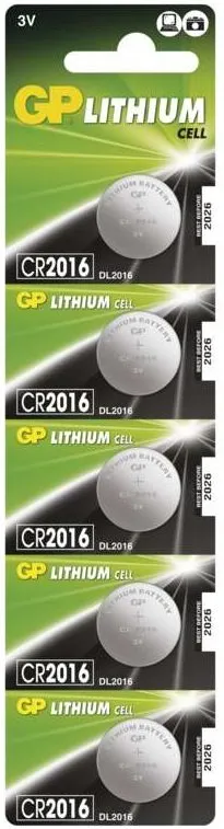 Gombíková batéria GP CR2016 lítiová 5ks v blistri