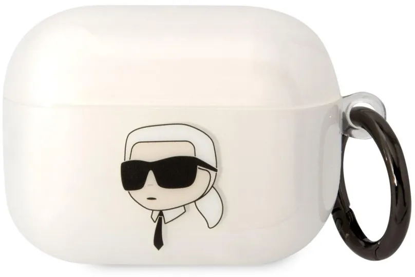 Puzdro na slúchadlá Karl Lagerfeld 3D Logo NFT Karl Head TPU Puzdro pre Airpods Pro White
