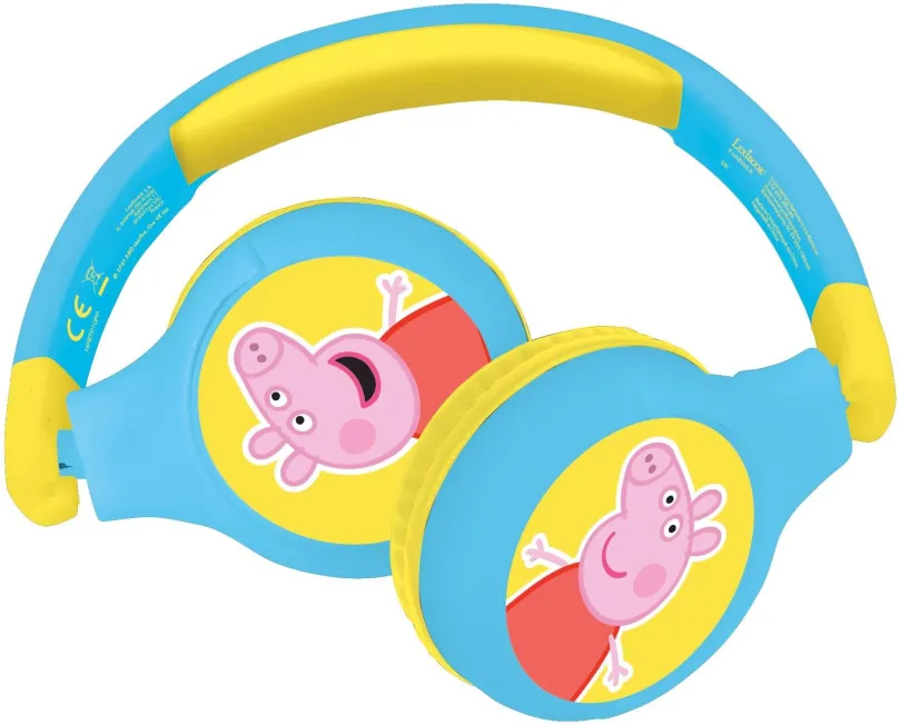 Bezdrôtové slúchadlá Lexibook Prasiatko Peppa Slúchadlá 2v1 Bluetooth® s bezpečnou hlasitosťou pre deti