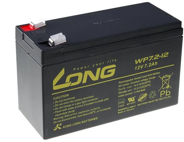 Náhradná batéria LONG Long 12V 7.2Ah olovený akumulátor F2 (WP7.2-12 F2)