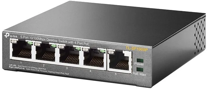Switch TP-Link TL-SF1005P, desktop, 5x RJ-45, 5x 10/100Base-T, PoE (Power over Ethernet),
