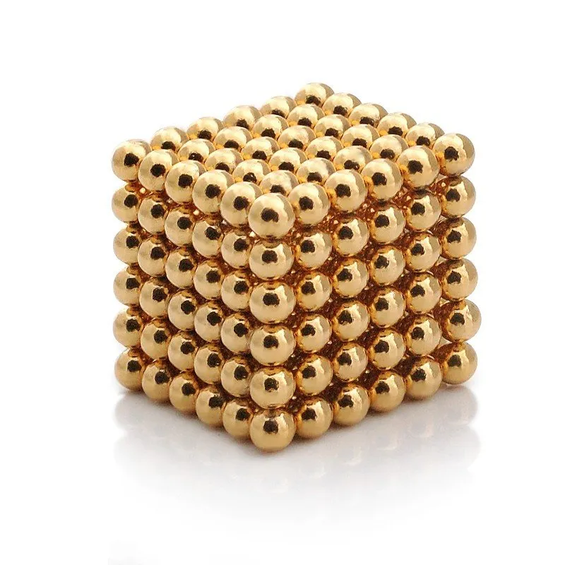Magnetická stavebnica NeoCube zlaté, 216 guličiek s priemerom 5 mm