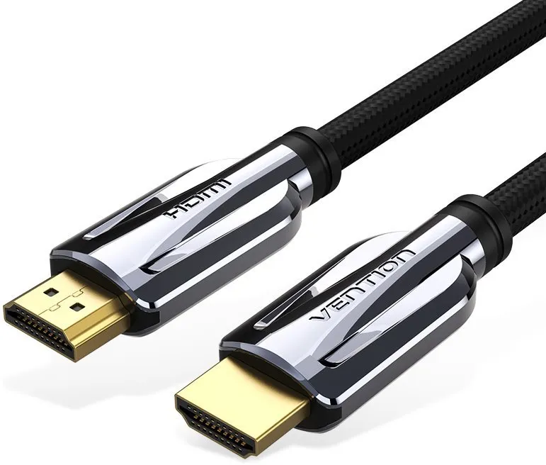 Video kábel Vention HDMI 2.1 Cable 8K Nylon Braided, prepojovací, Black Metal Type