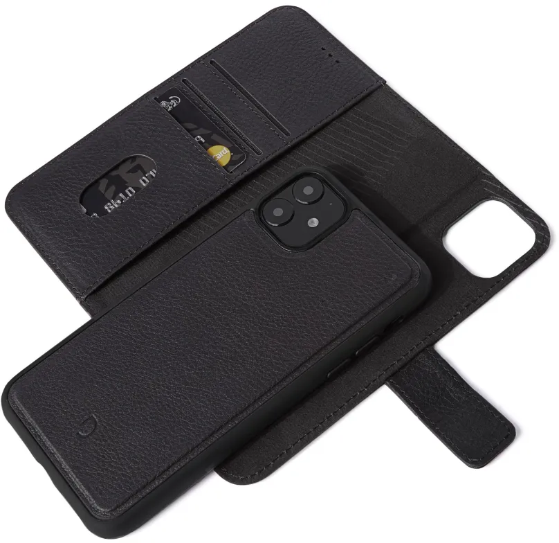 Kryt na mobil Decoded Leather Wallet Black iPhone 11, pre Apple iPhone 11, materiál koža,