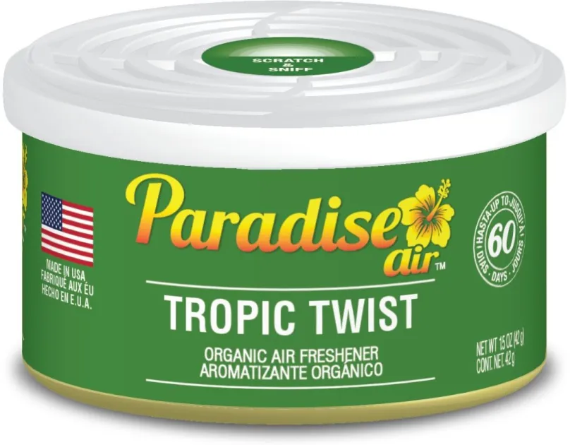 Vôňa do auta Paradise Air Organic Air Freshener, vôňa Tropic Twist