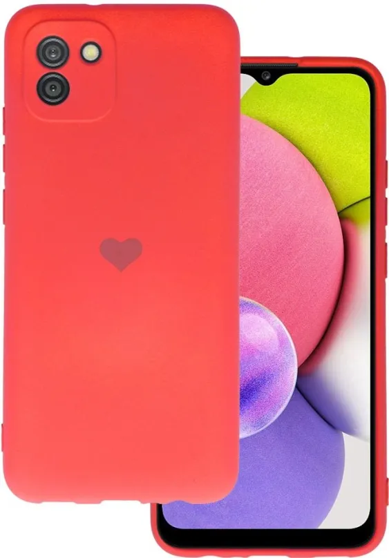 Kryt na mobil Vennus Valentínske puzdro Heart pre Samsung Galaxy A03 - červené