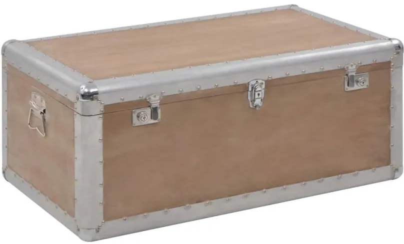 Úložný box Úložný box z masívneho jedľového dreva 91 x 52 x 40 cm hnedý