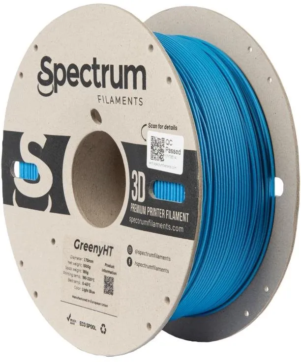 Filament Filament Spectrum GreenyHT 1.75mm Light Blue 1kg, materiál GreenyHT, priemer 1,75