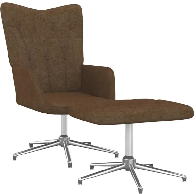 Kreslo Relaxačné kreslo so stoličkou hnedé textil, 327603
