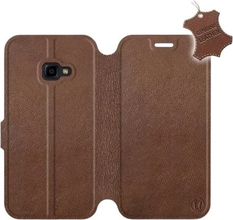 Kryt na mobil Flip púzdro na mobil Samsung Xcover 4 - Hnedé - kožené - Brown Leather