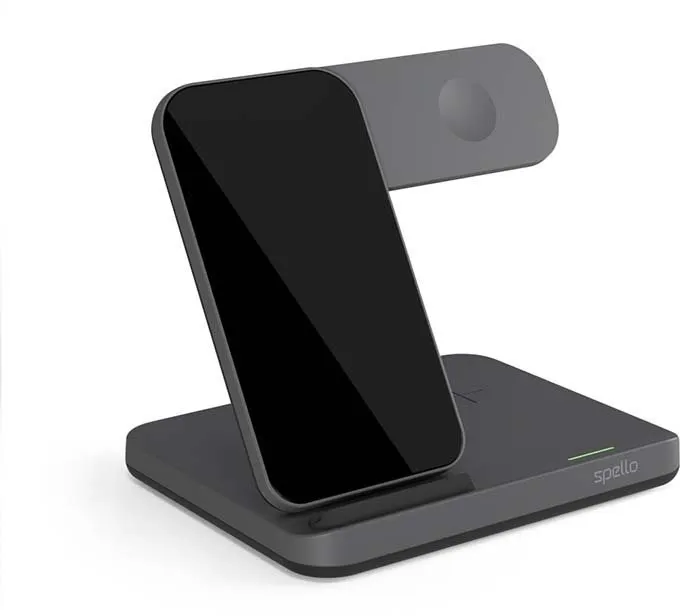 Bezdrôtová nabíjačka Spello by Epico 3in1 bezdrôtový nabíjací stojan pre Samsung - čierna