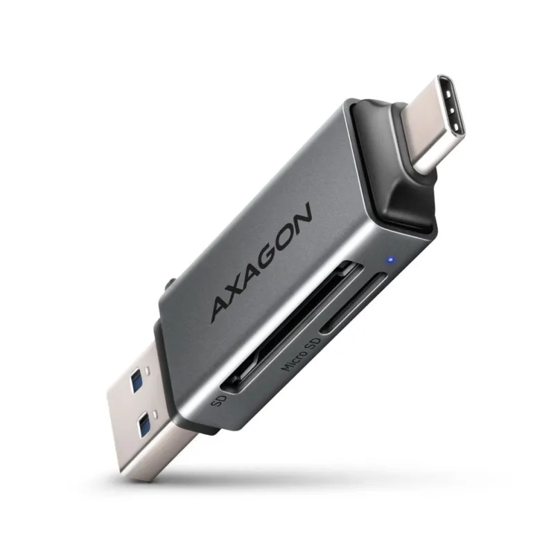 Čítačka kariet AXAGON CRE-DAC MINI card reader SD/microSD, UHS-I, SUPERSPEED USB-A + USB-C