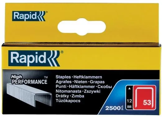 Spony do sponkovačky RAPID 53/12mm, 2500ks, krabička