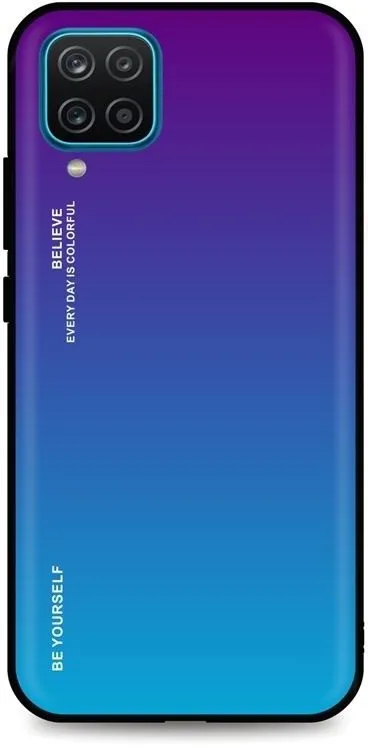 Kryt na mobil TopQ LUXURY Samsung A12 pevný dúhový purpurový 55685