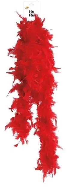 Doplnok ku kostýmu Guirca Boa červené s perím – Charlestone 180 cm