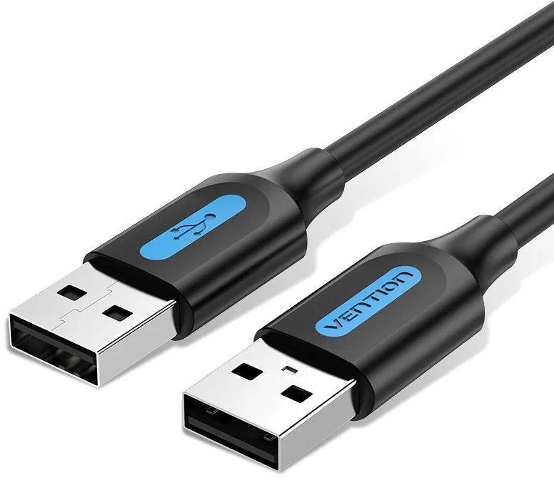 Dátový kábel Vention USB 2.0 Male to USB Male Cable 0.5m Black PVC Type