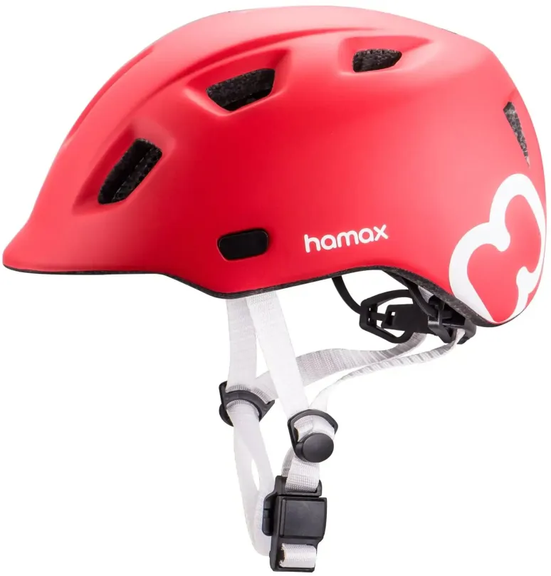 Helma na bicykel Hamax Thundercap street červená/strieborné pásky 52-57 cm