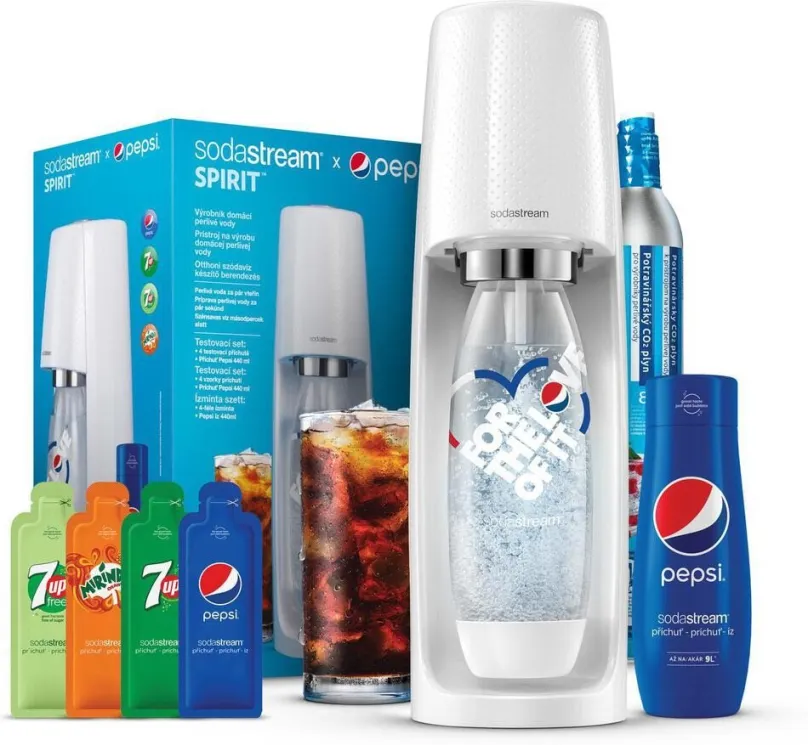 Výrobník sódy Sodastream Spirit White Pepsi MegaPack