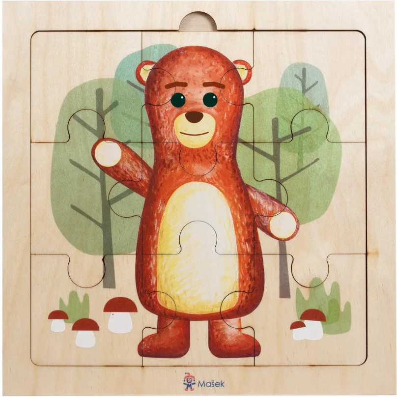 Drevené puzzle Mašek Drevené puzzle - Medveď