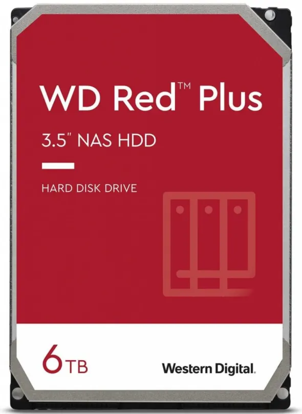 Pevný disk WD Red Plus 6TB, 3.5", SATA III, cache 256 MB, 5400 ot/min