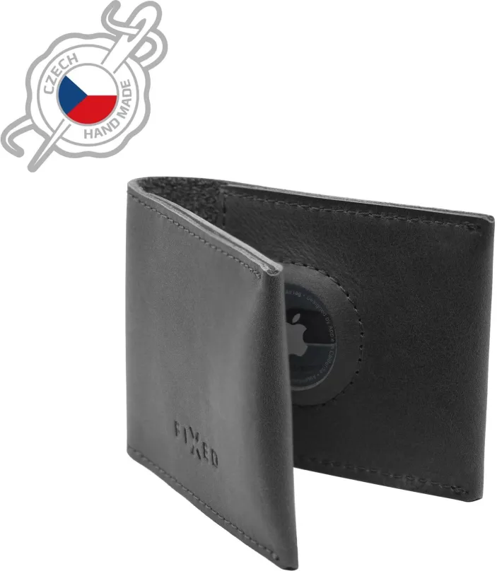Peňaženka FIXED Wallet for AirTag z pravej hovädzej kože čierna