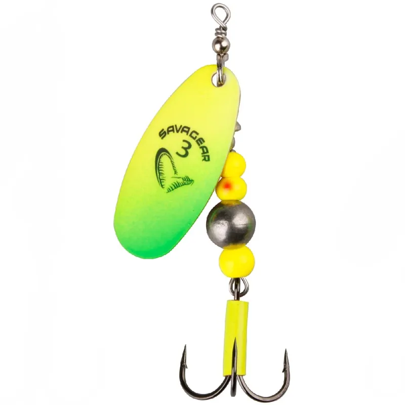 Savage Gear Trblietka Caviar Spinner Veľkosť 3 9,5g Fluo Yellow / Chartreuse