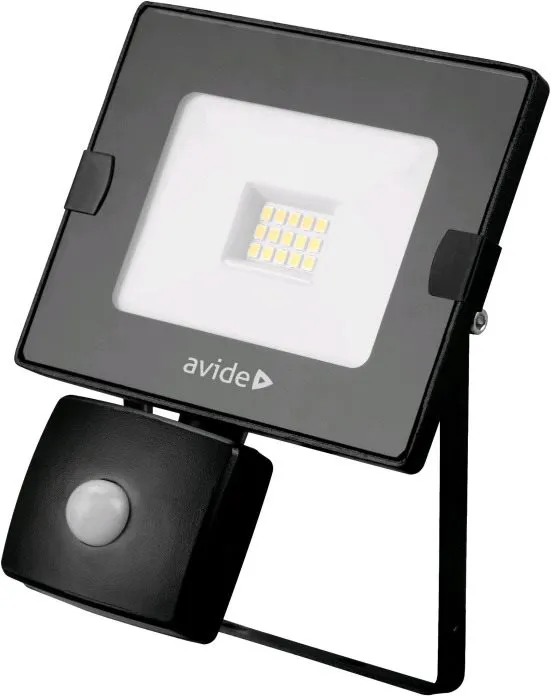 LED reflektor Avide ultratenký LED reflektor so čidlom pohybu čierny 10 W
