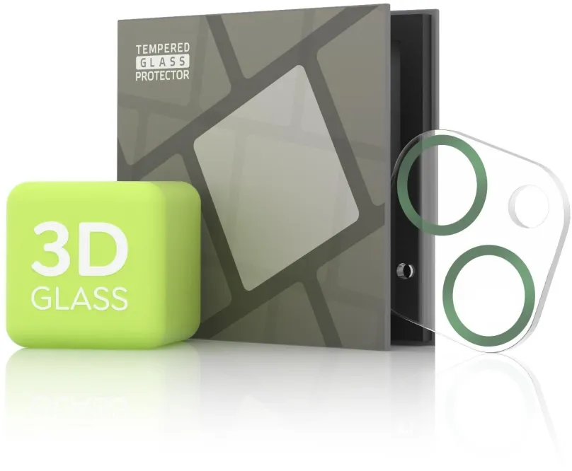 Ochranné sklo na objektív Tempered Glass Protector pre kameru iPhone 13 mini / 13 - 3D Glass, zelená (Case friendly)