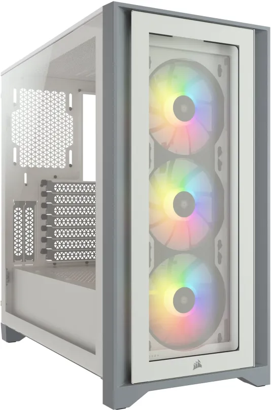 Počítačová skriňa Corsair iCUE 4000x RGB Tempered Glass White