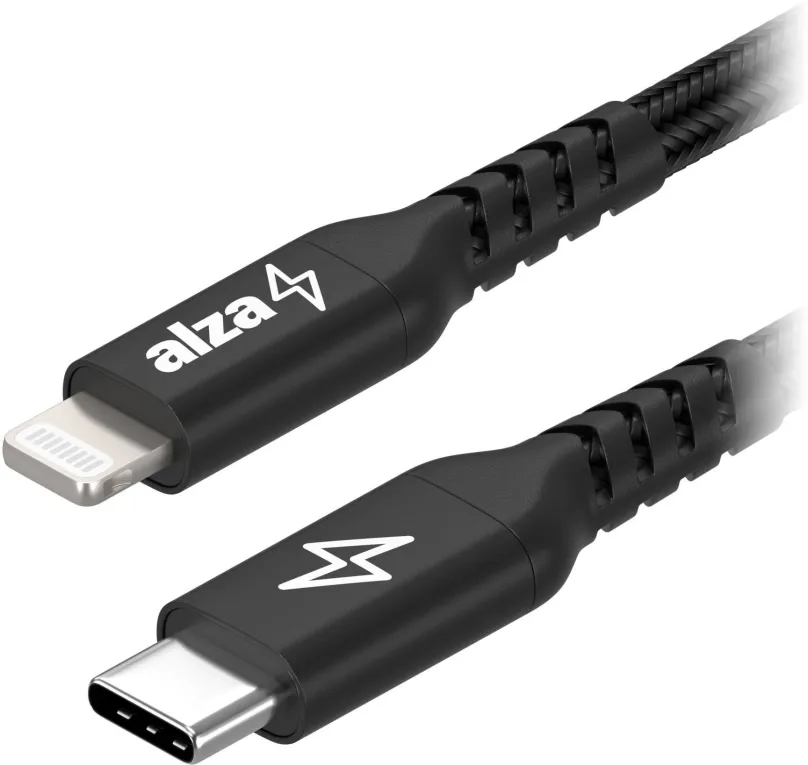 Dátový kábel AlzaPower AluCore USB-C to Lightning MFi 3m čierny