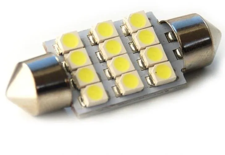 LED autožiarovka Rabel 24V 36 mm 12 smd 2835 C5W C10W C15W SV8,5 biela