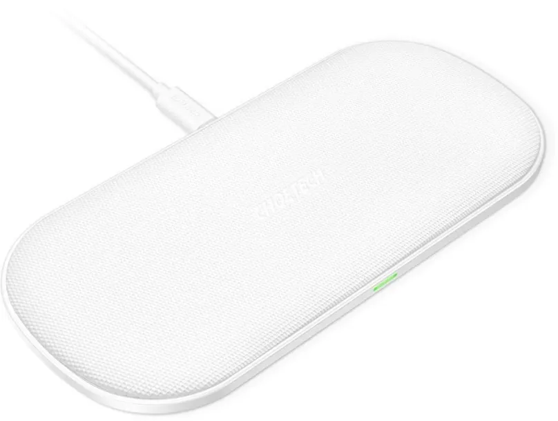 Bezdrôtová nabíjačka ChoeTech 5-Coils Dual Wireless Fast Charger Pad 2x 10W White