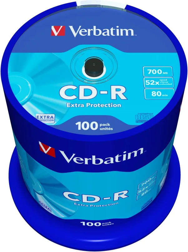 Médiá VERBATIM CD-R 700MB, 52x, spindle 100 ks