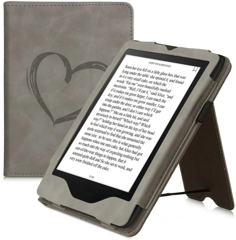 Púzdro na čítačku kníh KW Mobile - Brushed Heart - KW5626203 - Púzdro pre Amazon Kindle Paperwhite 5 (2021) - šedé