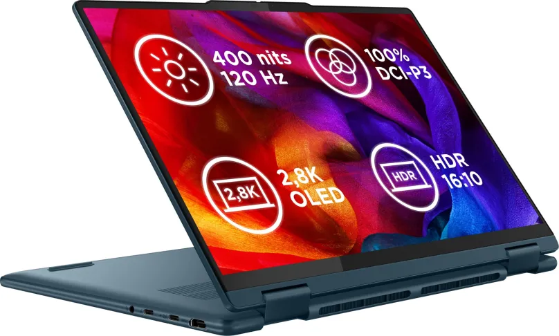 Notebook Lenovo Yoga 7 2-in-1 14IML9 Tidal Teal celokovový + myš Lenovo 600 Bluetooth Silent Mouse + puzdro
