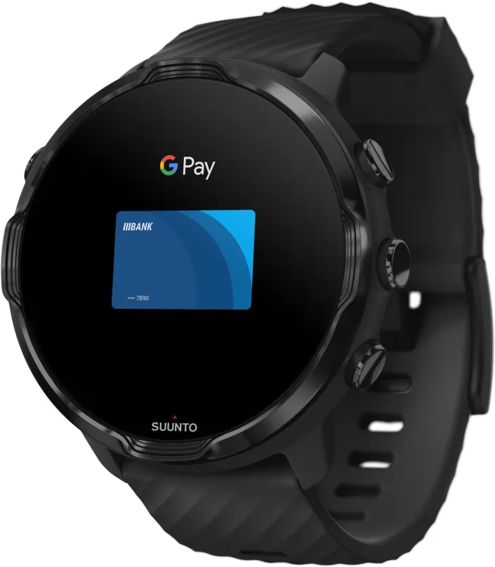 Chytré hodinky Suunto 7 Black, unisex s meraním tepu zo zápästia, Google Pay, monitoring s