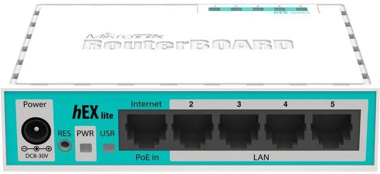 Routerboard Mikrotik RB750r2, 64 MB RAM, CPU 850 MHz, 5 x LAN 100 Mb/s, napájanie cez adap