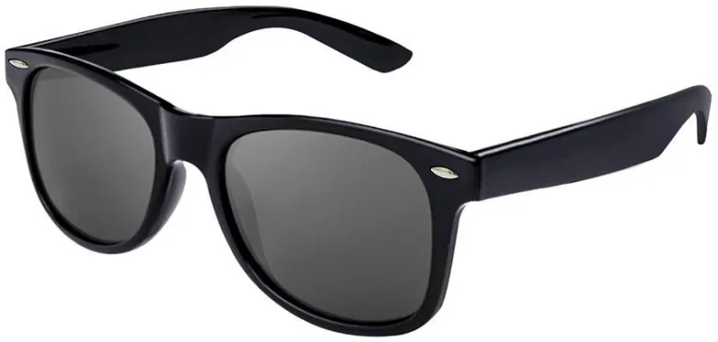 Slnečné okuliare VeyRey Slnečné okuliare Polarizačné lesklé Nerd čierne s čiernymi sklami