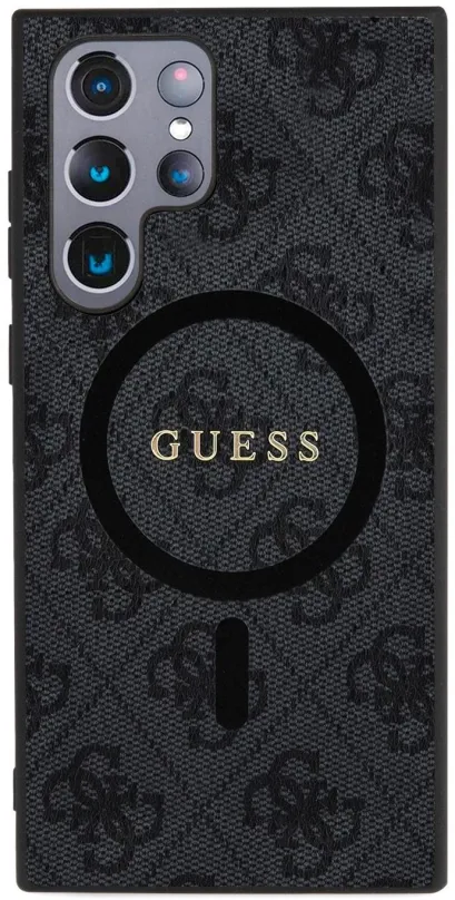 Kryt na mobil Guess PU Leather 4G Colored Ring MagSafe Zadný Kryt pre Samsung Galaxy S24 Ultra Black