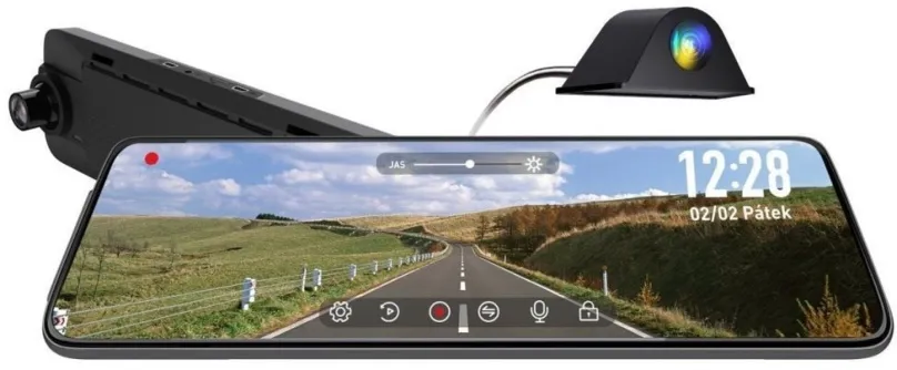 Kamera do auta Cel-Tec M12 DUAL GPS Exclusive, duálna, so snímačom CMOS, uhol záberu 112 °