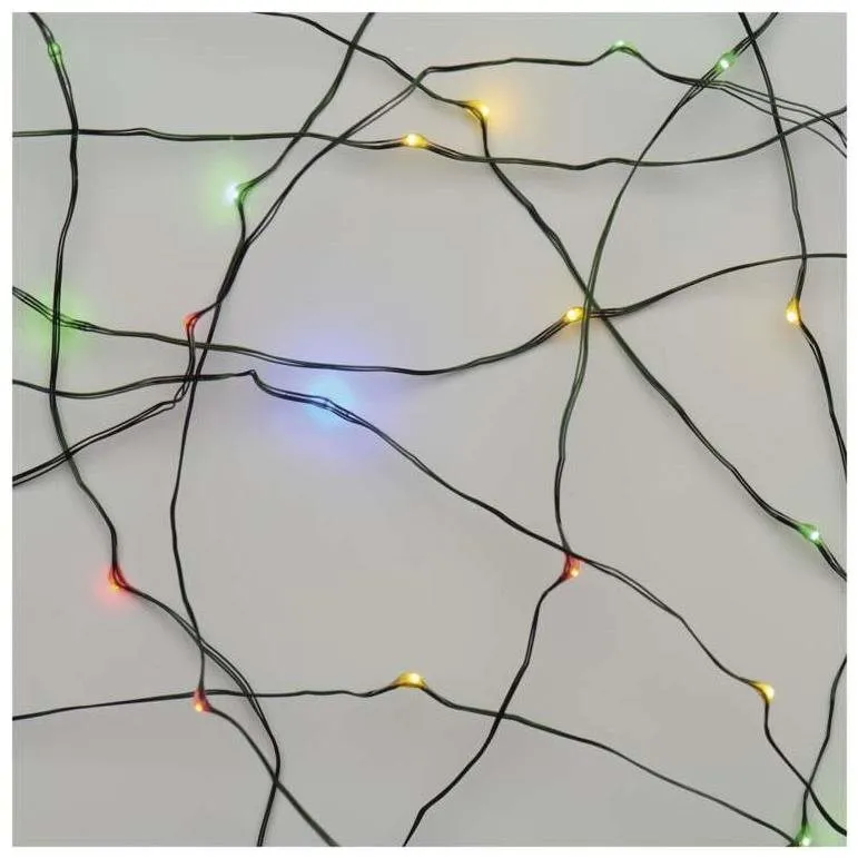 Svetelná reťaz EMOS LED vianočná nano reťaz zelená, 4 m, vonkajšia aj vnútorná, multicolor, časovač
