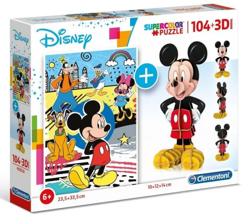 Puzzle Clementoni Puzzle Mickey Mouse 104 dielikov a 3D puzzle Mickey